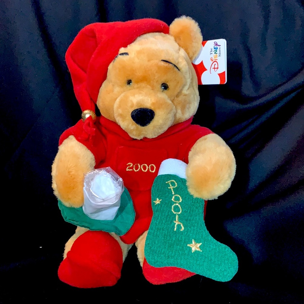 Whinnie the Pooh in his Christmas PJ’s & slippers.